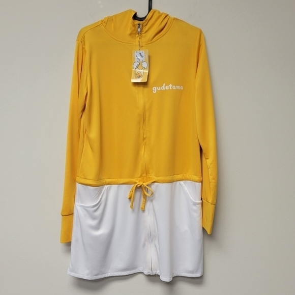 Sanrio Gudetama Hooded Narikiri Rashguard Jacket Yellow L - Picture 1 of 10